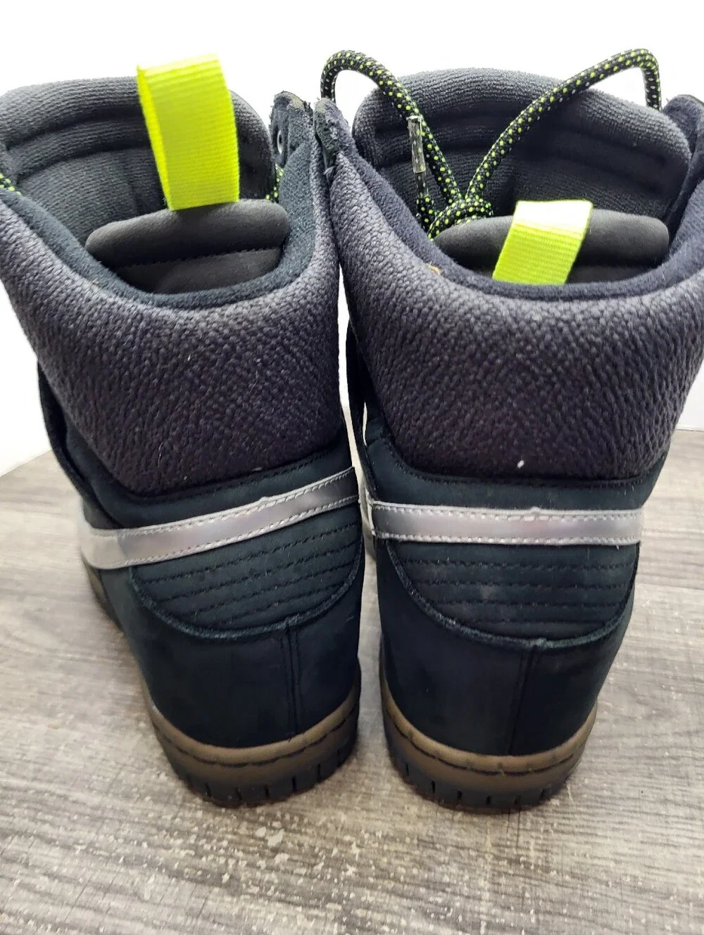 Nike Dunk Sky Hi Black Silver High Top Sneaker 684954-001 Women's Size 8
